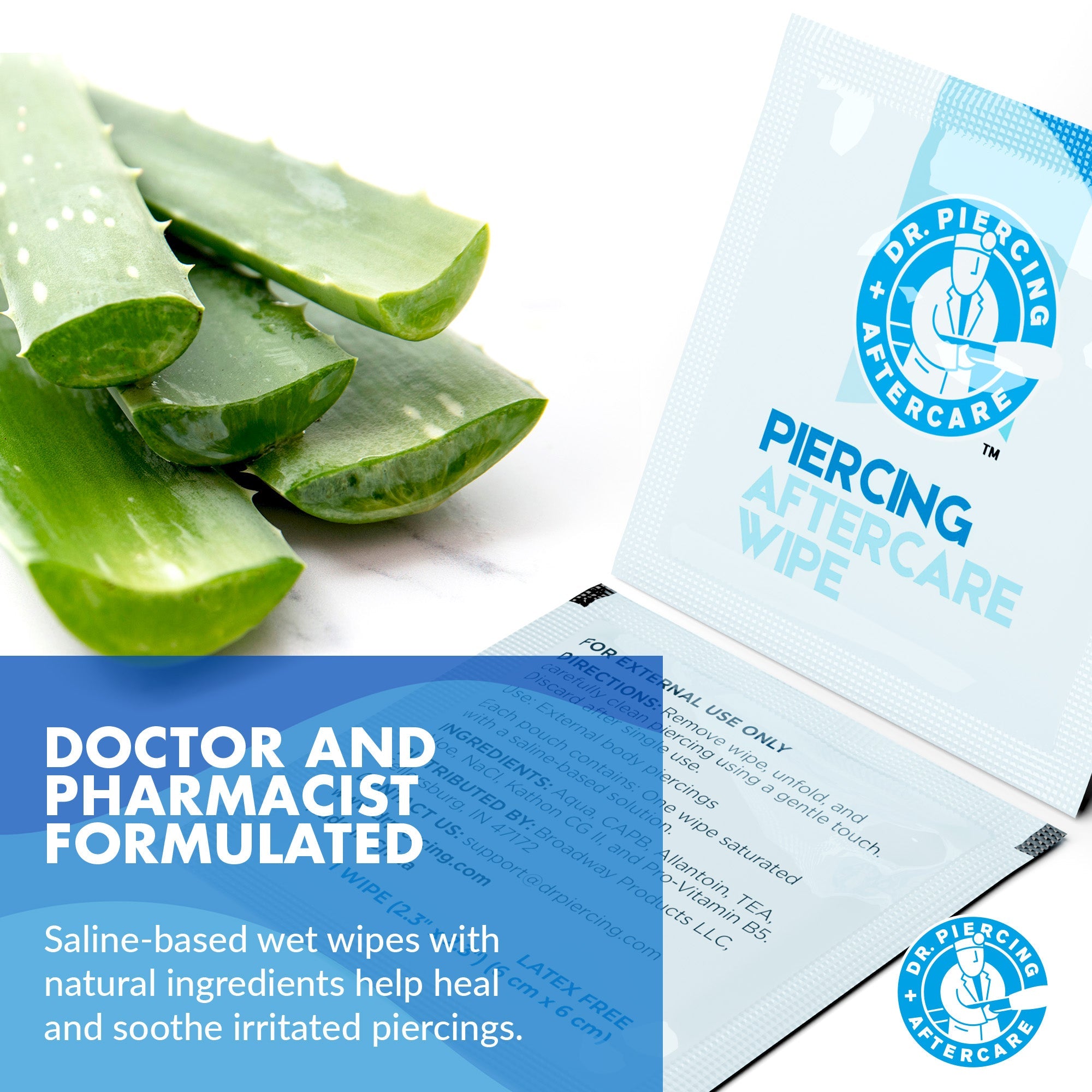 Dr. Piercing Aftercare Wipes - Dr. Piercing Aftercare