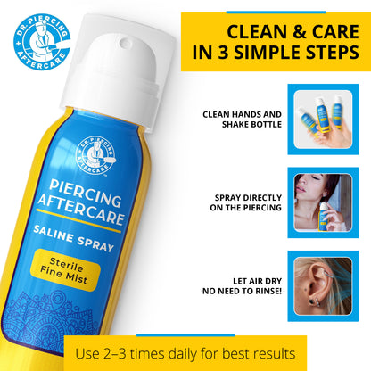 Piercing Aftercare Sterile Saline Spray 4.0 oz - Wholesale