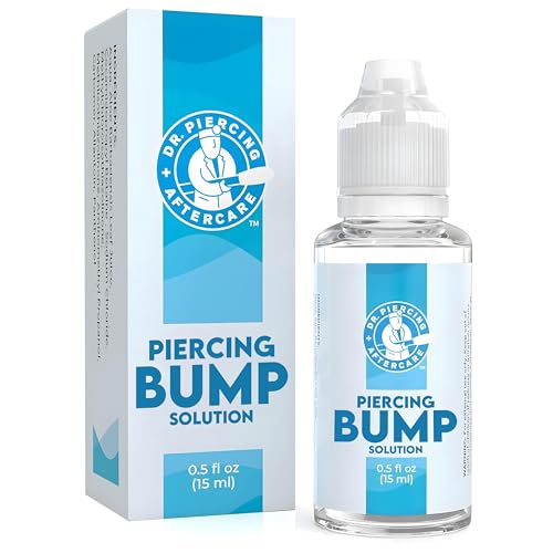 Dr. Piercing Aftercare Keloid Drops – Non - Greasy Saline Solution for Keloid Bump Removal for Piercings - May Reduce Appearance of Nose Piercing Bump, Nose Ear Lip Belly (15 mL) - Dr. Piercing Aftercare
