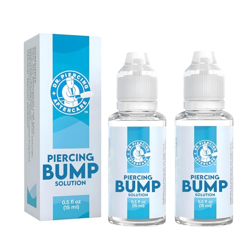 Dr. Piercing Aftercare Keloid Drops – Non - Greasy Saline Solution for Keloid Bump Removal for Piercings - May Reduce Appearance of Nose Piercing Bump, Nose Ear Lip Belly (15 mL) - Dr. Piercing Aftercare