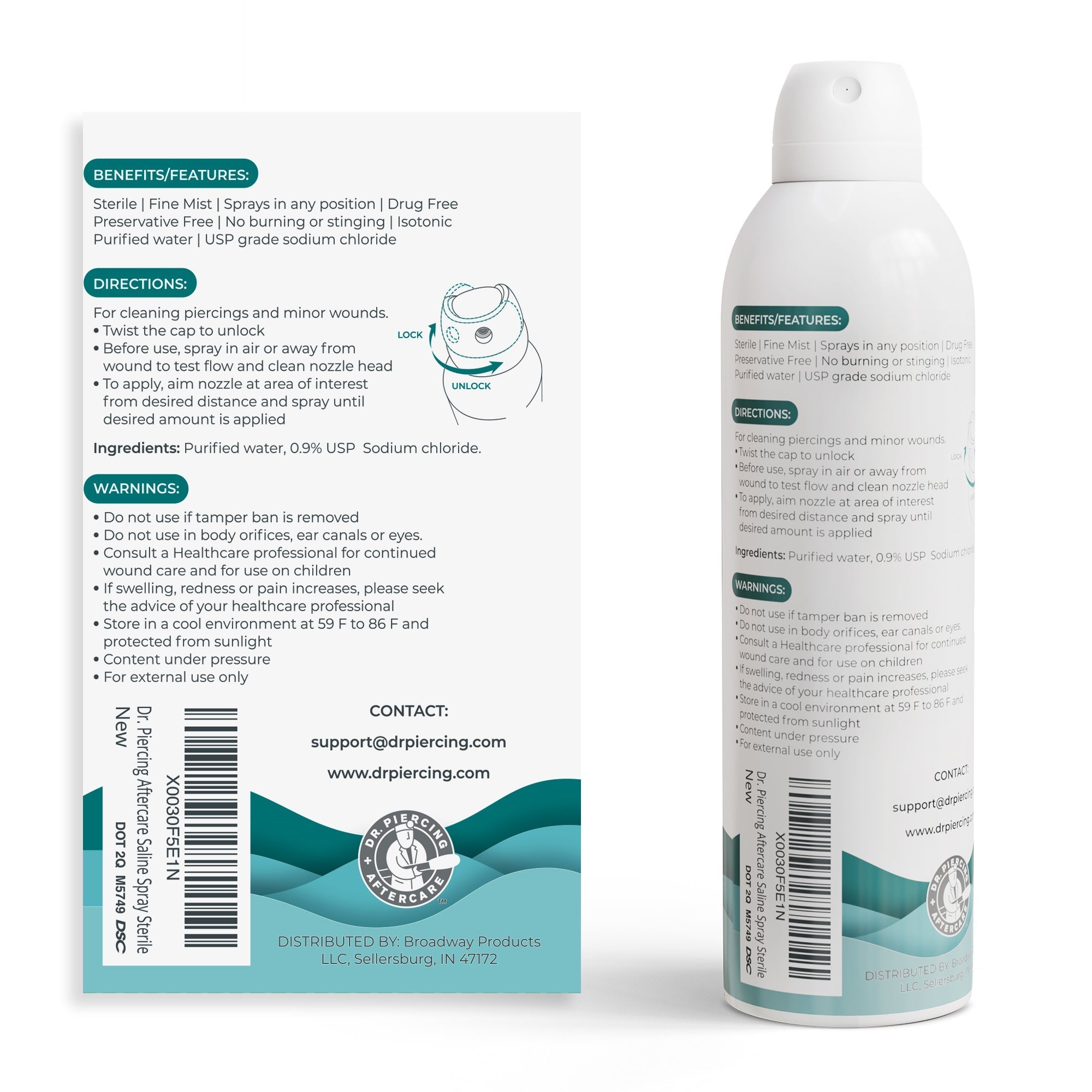 Dr. Piercing Aftercare Saline Spray (1 Case) - Dr. Piercing Aftercare