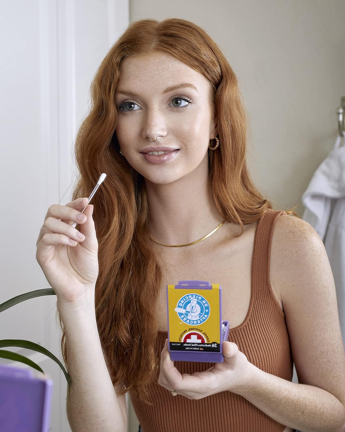 Dr. Piercing Aftercare Swabs and Wipes Combo - Saline Solution for Piercings - Earring Nose Belly Ear Piercing Cleaner - Saline Wash, Ear Hole Cleaner - Keloid Bump - Dr. Piercing Aftercare