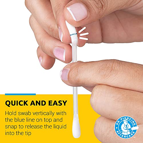Dr. Piercing Aftercare Swabs – Piercing Bump Saline Solution for Cleansing Earring, Nose, Belly, and Ear Piercings – Gentle Saline Wash for a Refreshing Experience – 36 Easy - to - Use Swabs (1 - Pack) - Dr. Piercing Aftercare