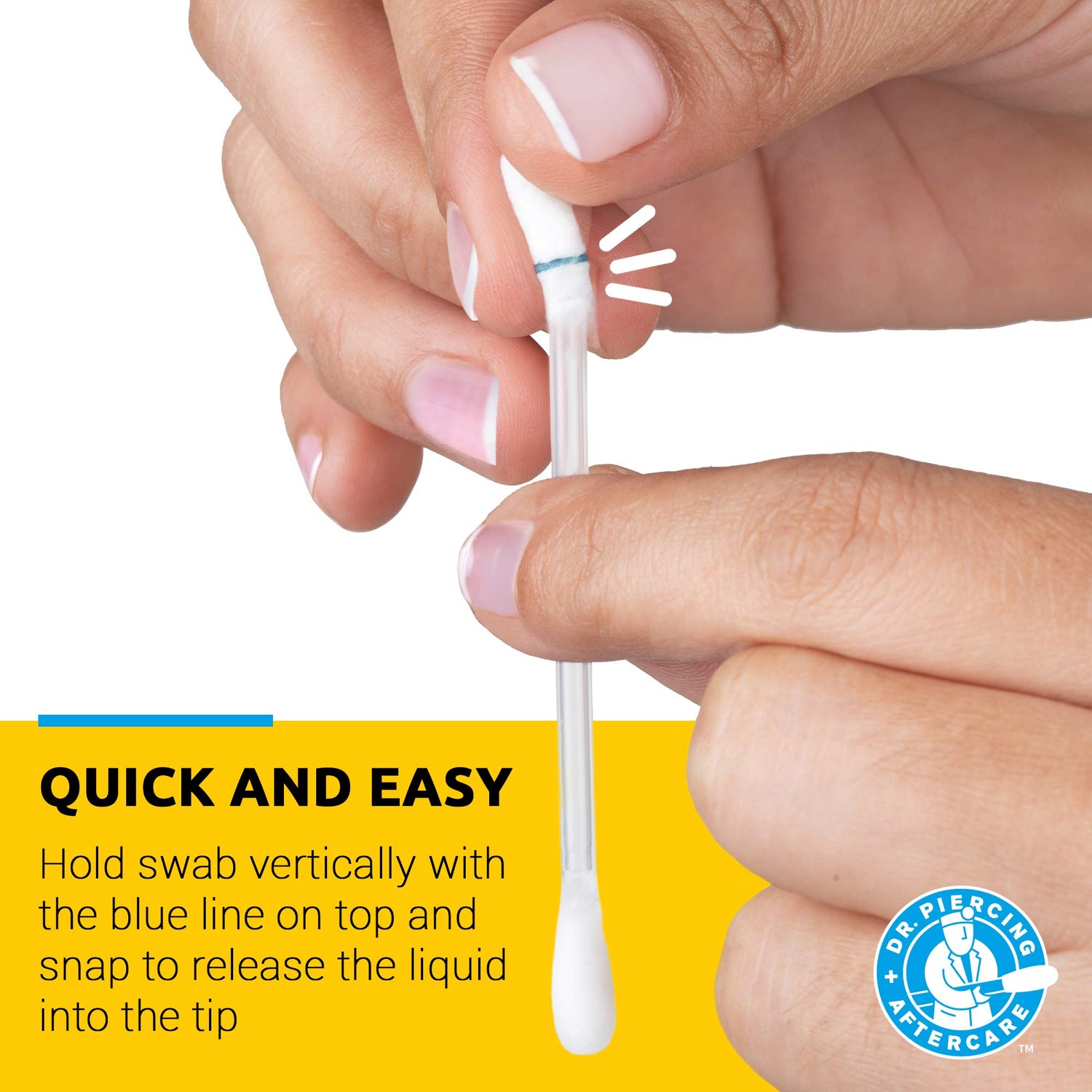 Dr. Piercing Aftercare Swabs – Piercing Bump Saline Solution for Cleansing Earring, Nose, Belly, and Ear Piercings – Gentle Saline Wash for a Refreshing Experience – 36 Easy - to - Use Swabs (1 - Pack) - Dr. Piercing Aftercare
