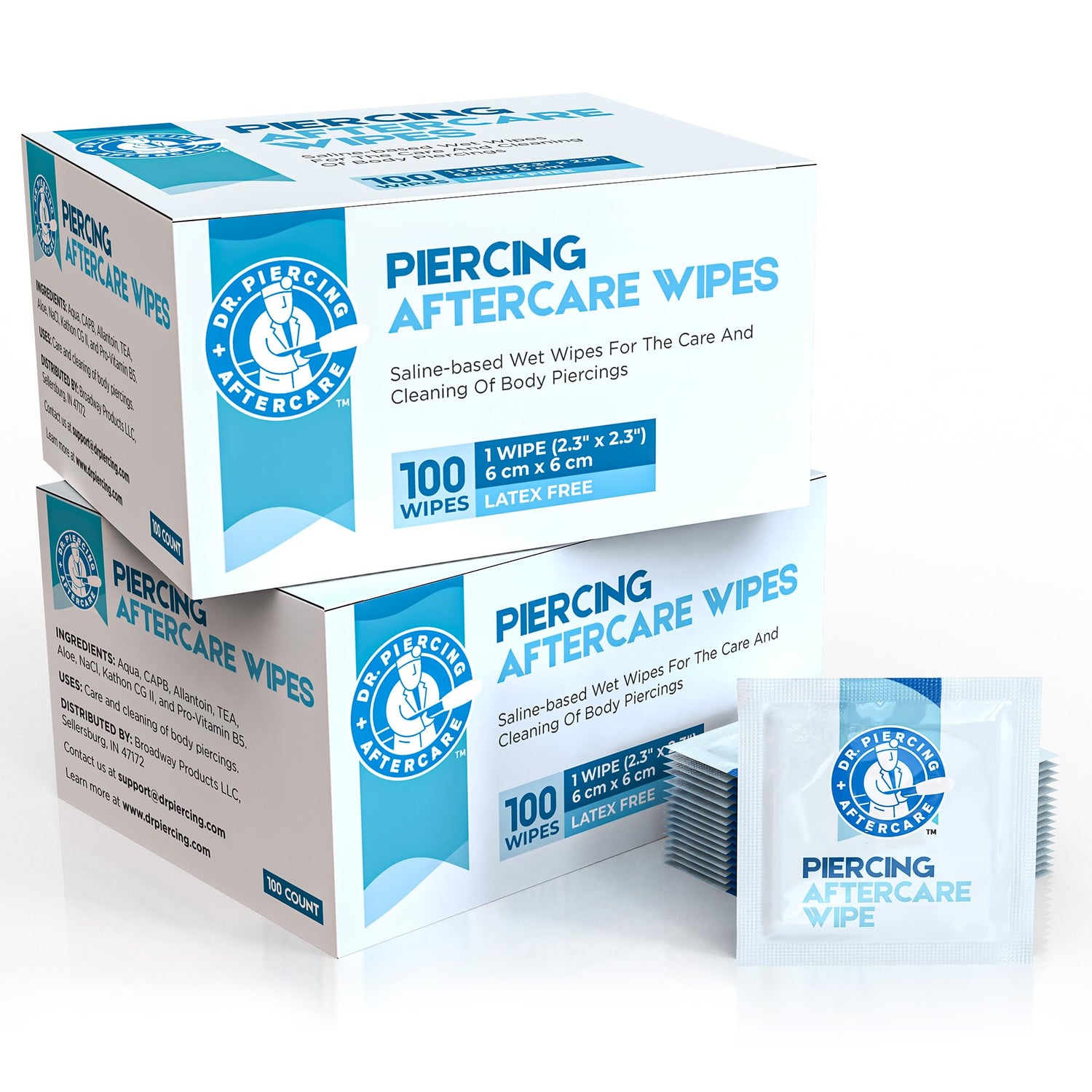 Dr. Piercing Aftercare Wipes – Piercing Aftercare | Saline Solution for Piercings - Keloid Bump Ear Piercing Cleaner – Ears Lips Belly Nose Piercing Bump - Piercing Hole Cleaner (50 Count) - Dr. Piercing Aftercare