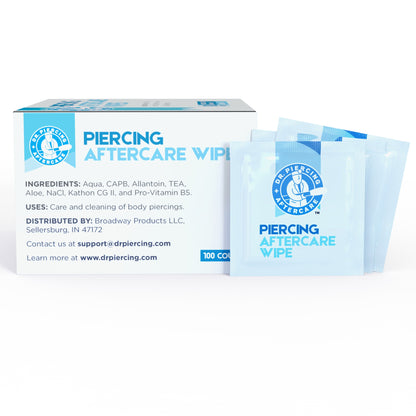 100 Wipes - Wound Treatments &amp; Skin Relief - Dr. Piercing Aftercare