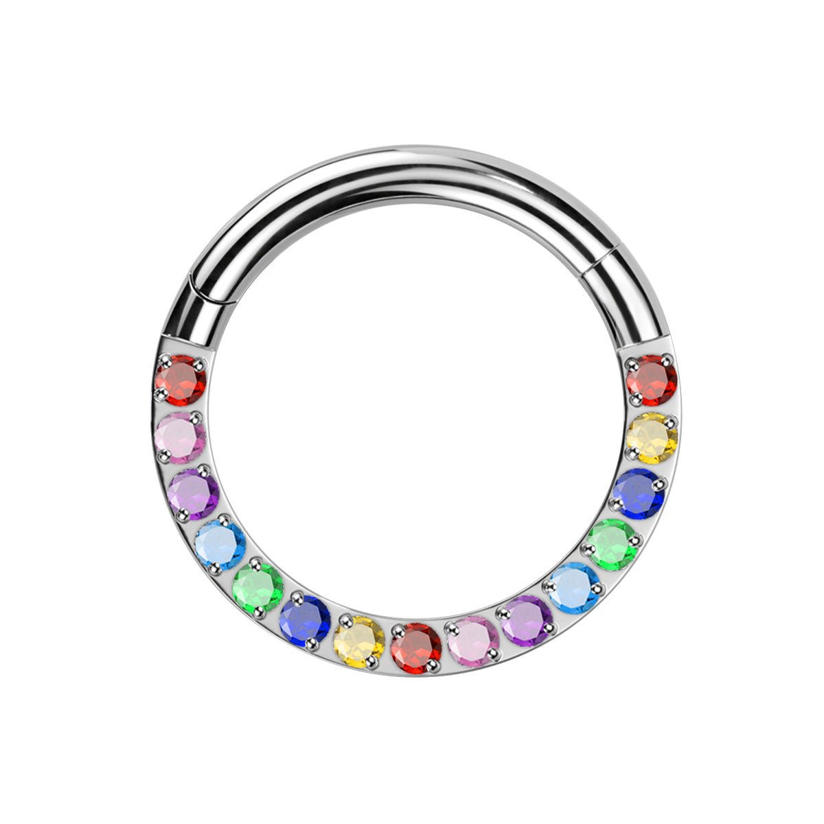 Rainbow Hinged Septum Clicker - Dr. Piercing Aftercare